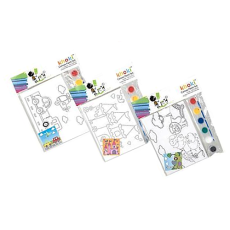 Printed Art Canvas with Paints & Brush 